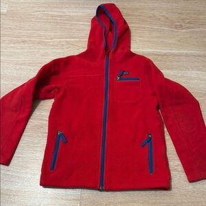 Patagonia Red Fleece Jacket with Blue Zippers